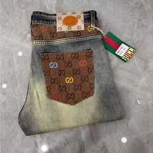 Gucci Multicolor Logo Men's Jeans